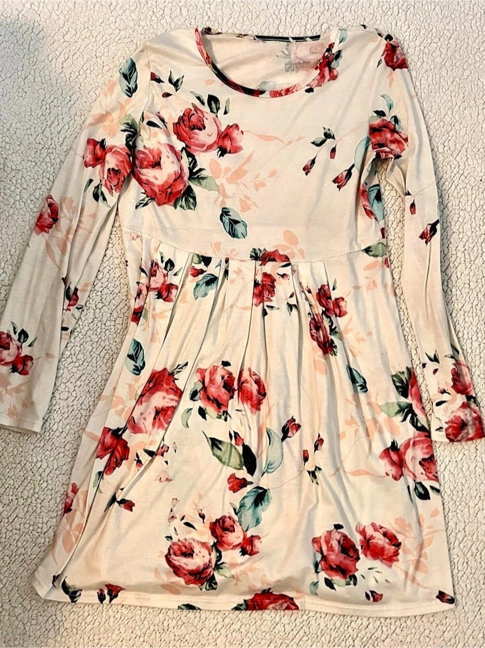 Floral Mini Dress in Pink & Cream Like New